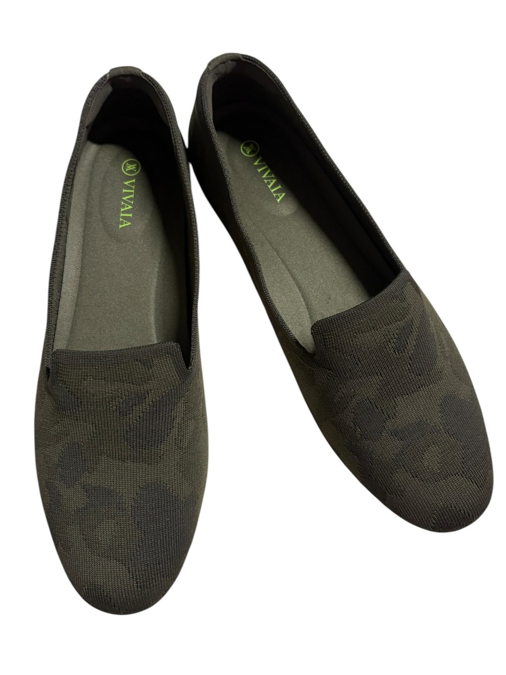 Vivaia Audrey knit flats round toe dark camo women’s size 41.5 US women’s 10